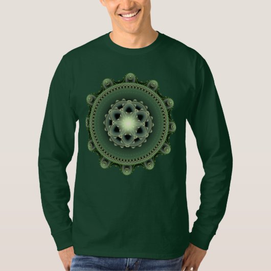 Fractal glanzend mystiek frituurpatroon t-shirt (Voorkant)