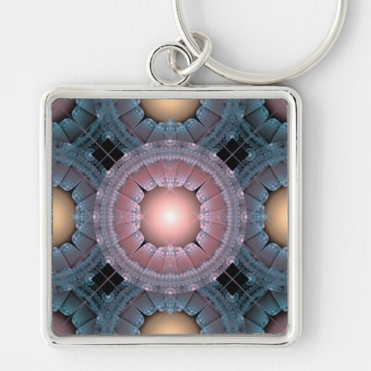 Fractal glanzend patroon sleutelhanger (Voorkant)