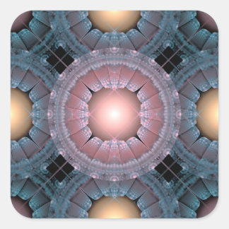 Fractal glanzend patroon vierkante sticker