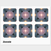 Fractal glanzend patroon vierkante sticker (Vel)