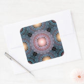Fractal glanzend patroon vierkante sticker (Envelop)
