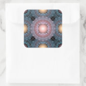 Fractal glanzend patroon vierkante sticker (Tas)