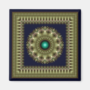 Fractal glaring star ornament magneet