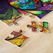 Fractal Glas in lood Bloom Puzzle Legpuzzel (Zijkant)