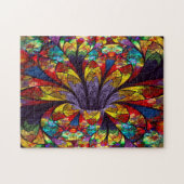 Fractal Glas in lood Bloom Puzzle Legpuzzel (Horizontaal)