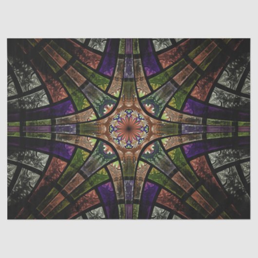 Fractal Glas in lood Venster Abstract 23 ontkoppel Tissuepapier (Voorkant)