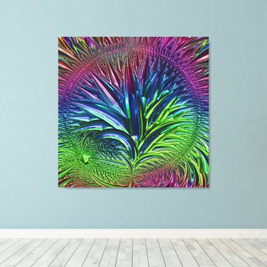 Fractal Glass 5A Canvas Afdruk (Insitu (Houten vloer))