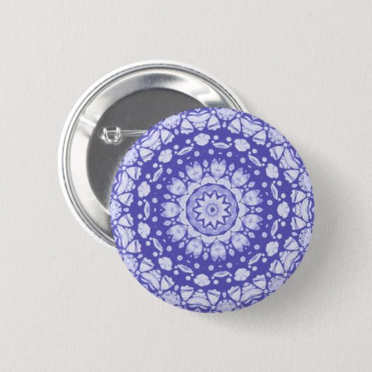 Fractal Glass Digital Art Mandala Pin Button (Voorkant /achterkant)