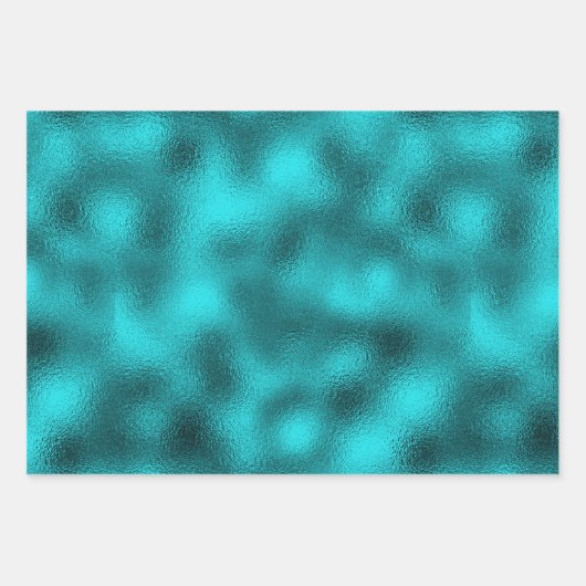 Fractal Glitter Blauwgroen glas Inpakpapier Vel (Voorkant 2)