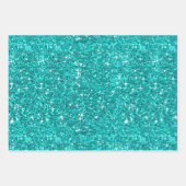 Fractal Glitter Blauwgroen glas Inpakpapier Vel (Voorkant 3)