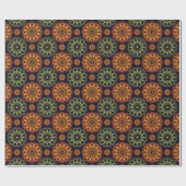 Fractal glossy frilly star patroon cadeaupapier (Vlak)