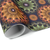 Fractal glossy frilly star patroon cadeaupapier (Rol Hoek)