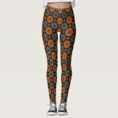 Fractal glossy frilly star patroon leggings (Voorkant)