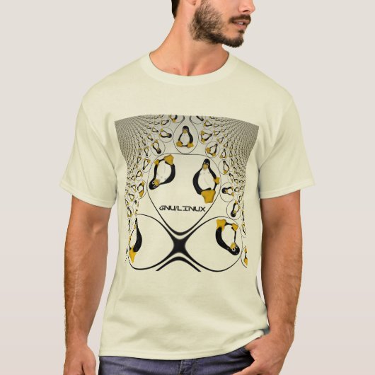 Fractal GNU/Linux-Shirt T-shirt (Voorkant)