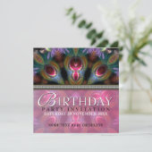 Fractal Goddess Beauty Birthday Party Invitations Kaart (Staand voorkant)