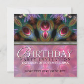 Fractal Goddess Beauty Birthday Party Invitations Kaart (Voorkant)