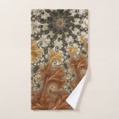 Fractal gold bronze dark star bad handdoek (Handdoek)