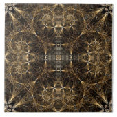 Fractal Gold lampjes - keramische tegels Tegeltje (Voorkant)