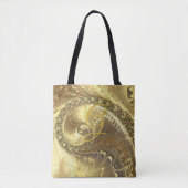 Fractal Gold Swirl Metallic Modern Abstract Tote Bag (Voorkant)