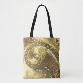 Fractal Gold Swirl Metallic Modern Abstract Tote Bag