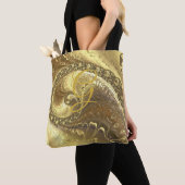 Fractal Gold Swirl Metallic Modern Abstract Tote Bag (Dichtbij)