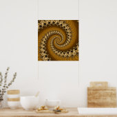 Fractal Golden Double Spiral Poster (Keuken)