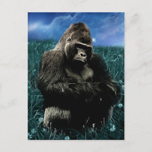 Fractal Gorilla in de weide Briefkaart (Voorkant)