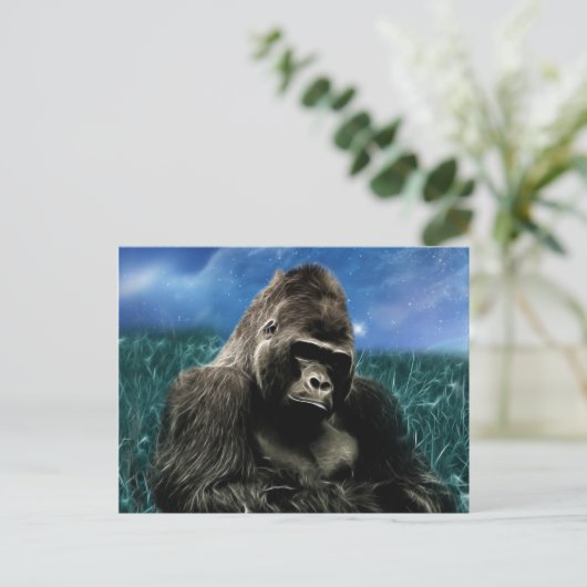 Fractal Gorilla in de weide Briefkaart (Staand voorkant)