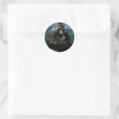 Fractal Gorilla in de weide Ronde Sticker (Tas)