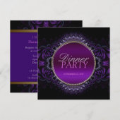 Fractal Gothic Tapestry Dinner Party Invitation Kaart (Voorkant / Achterkant)