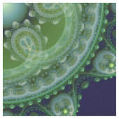 Fractal green blue oriental stof (Close Up)