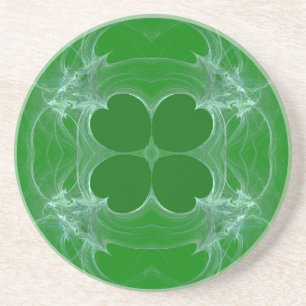 Fractal Green Clover onderzetter