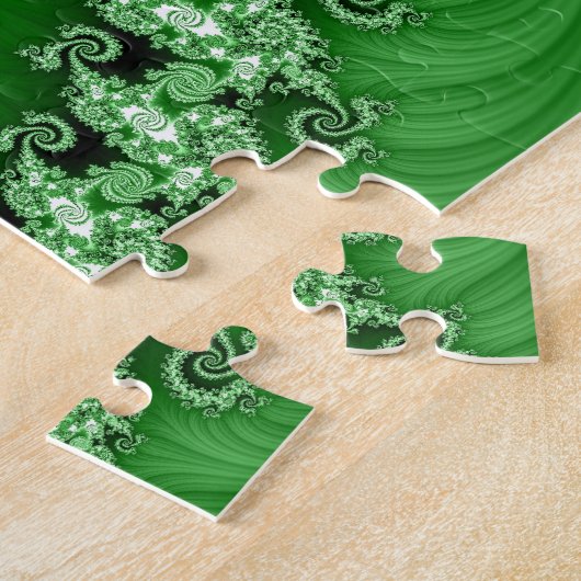 Fractal Green Double Spiral Puzzle Legpuzzel (Zijkant)
