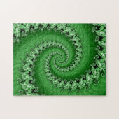 Fractal Green Double Spiral Puzzle Legpuzzel (Horizontaal)