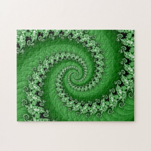 Fractal Green Double Spiral Puzzle Legpuzzel (Horizontaal)