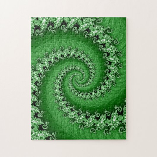 Fractal Green Double Spiral Puzzle Legpuzzel (Verticaal)