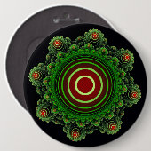Fractal green fairy ornament ronde button 6,0 cm (Voorkant /achterkant)
