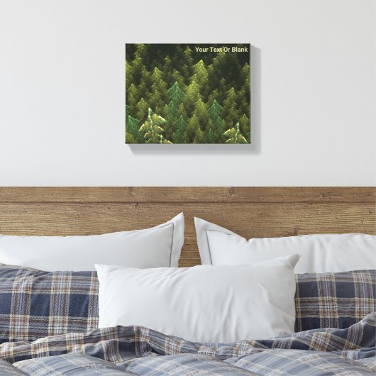 Fractal Green Forest Canvas Afdruk (Insitu (Slaapkamer))