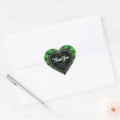 Fractal Green Forest Peacock Dank je hart Hart Sticker (Envelop)