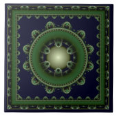 Fractal green framed decoration tegeltje (Voorkant)