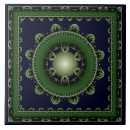 Fractal green framed decoration tegeltje