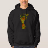 Fractal Green Palm Leaf Bare Footprint Hoodie (Voorkant)