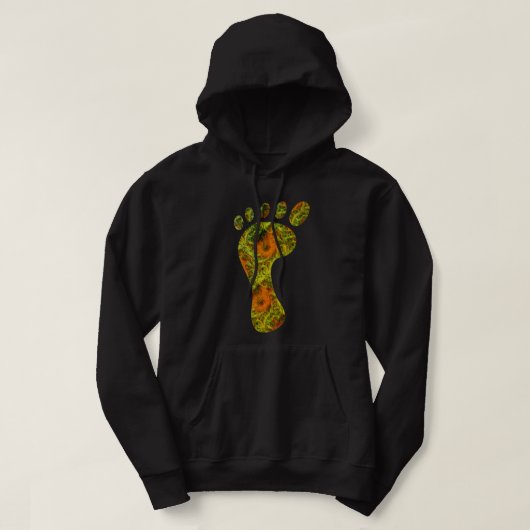 Fractal Green Palm Leaf Bare Footprint Hoodie (Design voorkant)