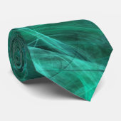Fractal Green Swirls Abstracte Mannen Stropdas (Opgerold)