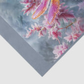 Fractal grillige Dragonfly & buitenaardse bloemen  Tissuepapier (Detail)