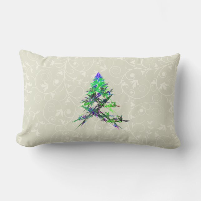 Fractal - Groene kerstboom Kussen (Voorkant)