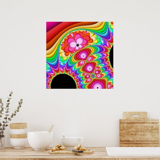 Fractal Groovy Trip Poster (Keuken)