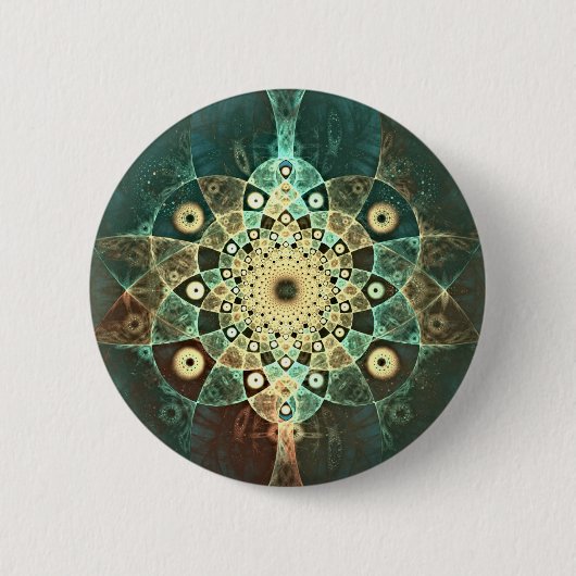 Fractal grunge ronde button 5,7 cm (Voorkant)