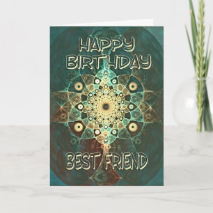 Fractal grunge verjaardagskaart voor een beste vri kaart