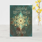 Fractal grunge verjaardagskaart voor een opa kaart (Gele Bloem)